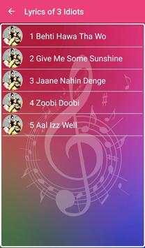 3 Idiots Songs Lyrics screenshot 2
