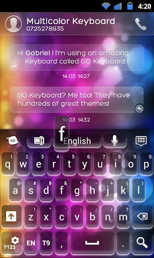 GO Keyboard Multicolor Theme screenshot 5