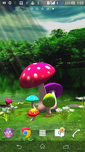 3D Mushroom Live Wallpaper New screenshot 2