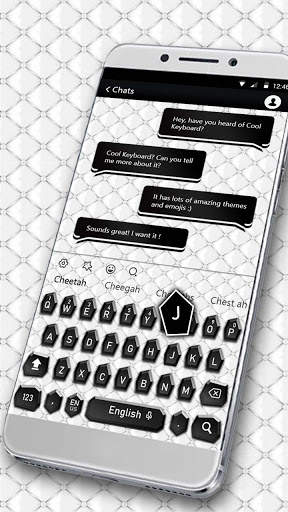 SMS Black White Keyboard screenshot 2