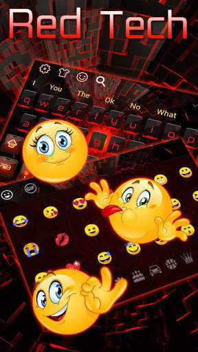 Cool Red Light Technology Keyboard Theme screenshot 3