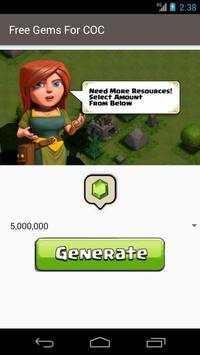 Free Gems For COC Prank screenshot 2
