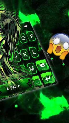 Green Zombie Skull Keyboard Theme screenshot 3