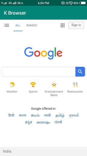 K Browser screenshot 1