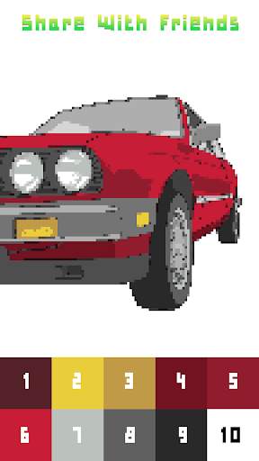 Car Color By Number: Pixel Art Car 4 تصوير الشاشة