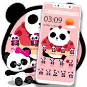 Free Pink Panda Cute wallpaper lock screen theme иконка