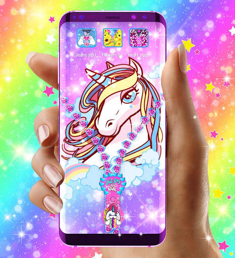 Unicorn zipper lock screen screenshot 2