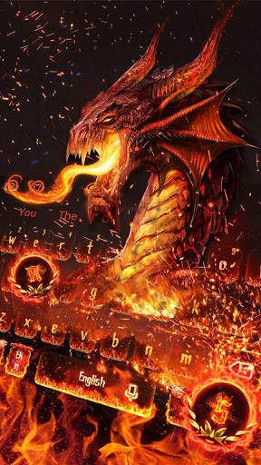 Red Fire Dragon Keyboard Theme screenshot 2