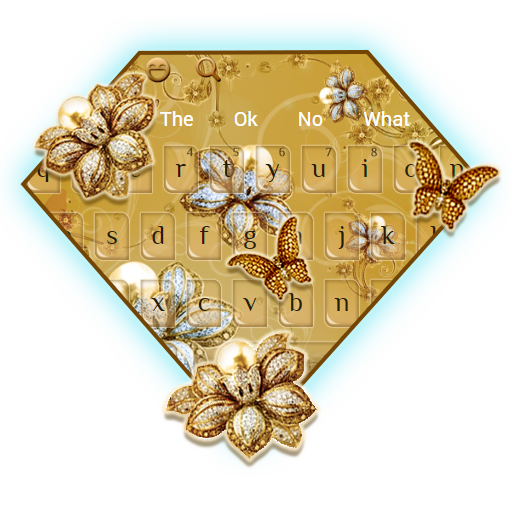 Diamond Flower Golden Keyboard icon