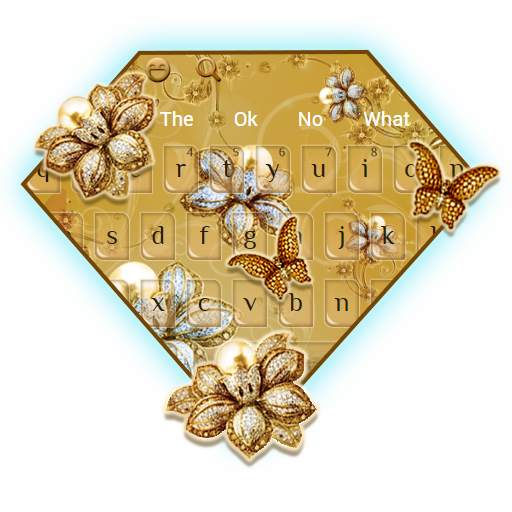 Diamond Flower Golden Keyboard 10001002