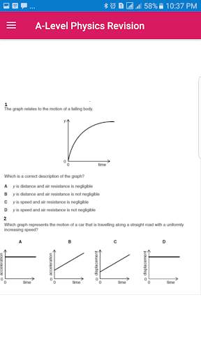 A Level Physics MCQ Revision screenshot 2