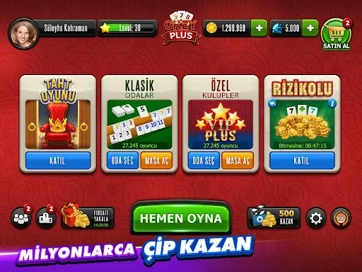 Okey Plus - En Kalabalık Okey! screenshot 10