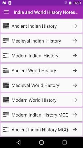 India World History Notes MCQ screenshot 1