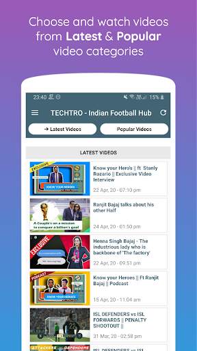 TECHTRO - Indian Football Hub (Watch Live Matches) скриншот 2
