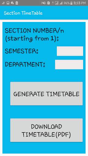 DEPARTMENT TIME TABLE GENERATOR APP screenshot 8