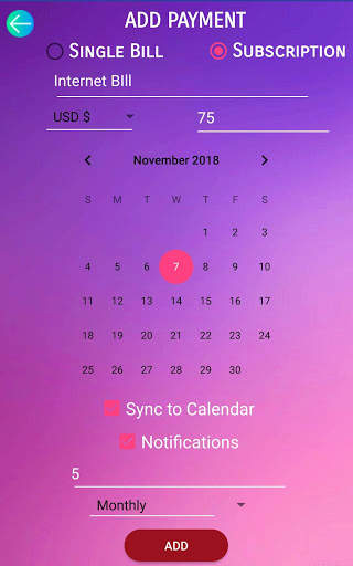Due - Bill Reminder screenshot 3