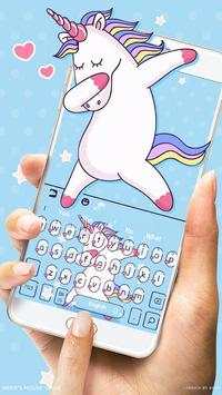 Cute Doing Dabbing Unicorn Keyboard Theme screenshot 2