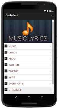 Cheb Mami Music Lyrics screenshot 1