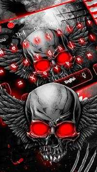 Red Zombie Skull Keyboard Theme screenshot 1