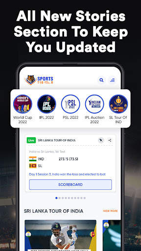 SportsTiger Live Score & News 1 تصوير الشاشة