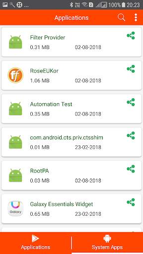 Andro Share : Share APK via Bluetooth, Email screenshot 2