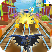 Subway Bat hero man &amp; Robin Adventure Jungle Run icon