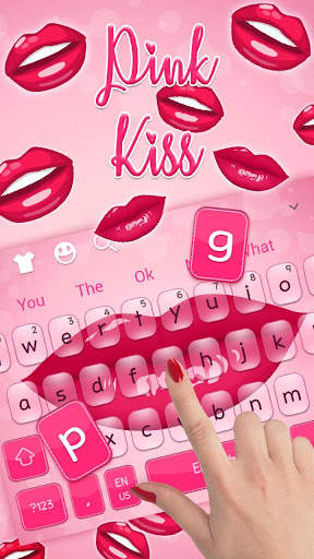 Beautiful Pink Kiss Lips Keyboard Theme screenshot 3
