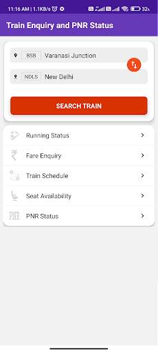 Train Enquiry PNR Status screenshot 1