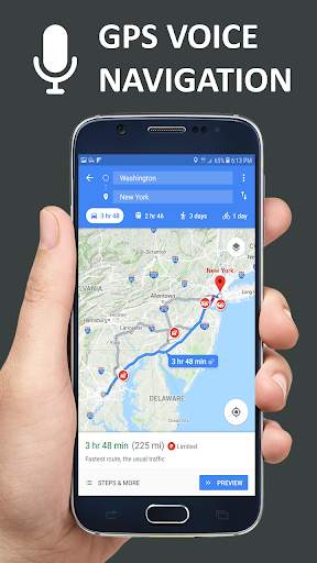 Voice navigation maps: GPS driving direction screenshot 1