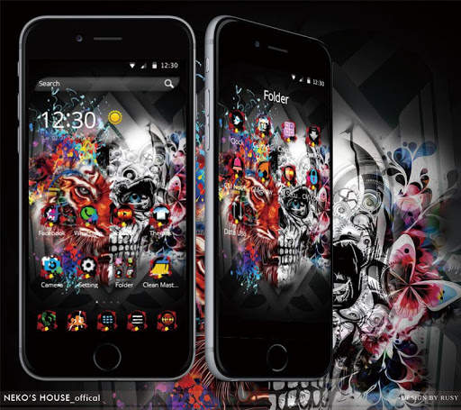 Graffiti Gothic Tiger Skull Theme screenshot 6