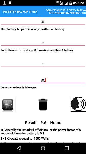 Inverter Backup Calculator Plus 1 تصوير الشاشة