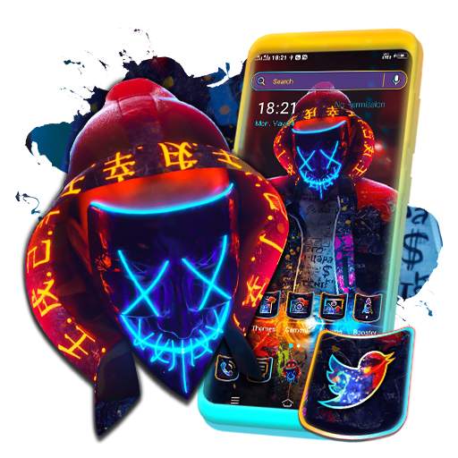 Neon Mask Man Launcher Theme 1.0.1