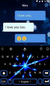 Live 3D Animated Blue Light Keyboard Theme screenshot 2