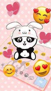 Cute Panda Bunny Gravity Keyboard Theme screenshot 3