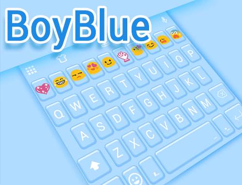 Boy Blue Emoji keyboard Theme screenshot 5