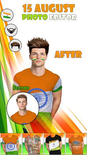 Indian Flag15 Aug Photo Editor - Faceflag Stickers 4 تصوير الشاشة