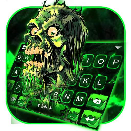 Green Zombie Skull Keyboard Theme 1.0