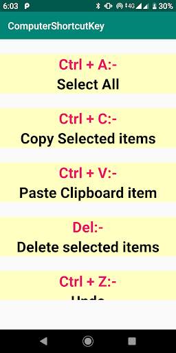 Computer Shortcut Key - Keyboard Shortcut Offline скриншот 3