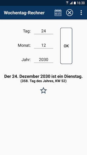 Wochentag-Rechner screenshot 2