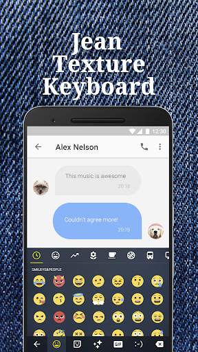 Jean Texture Emoji Keyboard Theme for Instagram screenshot 1