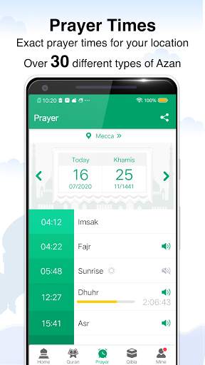 Prayer times, Quran and azan & Qibla-Vmuslim Pro screenshot 4