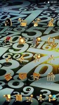 Gold 3D Number Theme screenshot 3