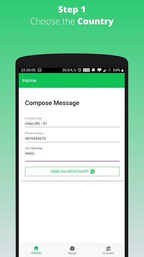 WhatsIs -  Send WhatsApp Message without Contact screenshot 2