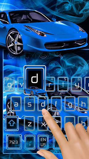 Dynamic Blue Car Keyboard Theme screenshot 3