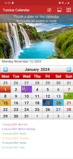 Tunisia Calendar 2024 1 تصوير الشاشة