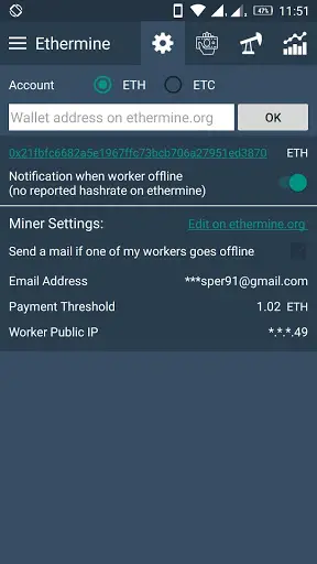 Ethermine Pool Monitor & Notification screenshot 3