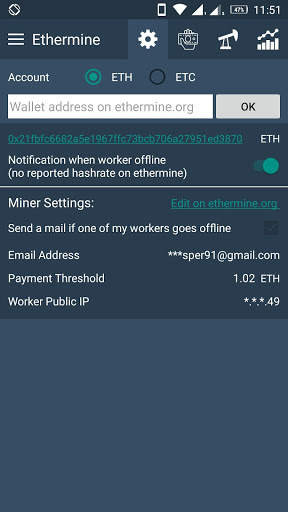 Ethermine Pool Monitor & Notification screenshot 3