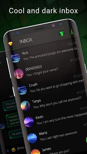 Dark mode SMS theme screenshot 1