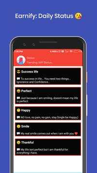 Earnify: Daily Status Earn money स्क्रीनशॉट 4