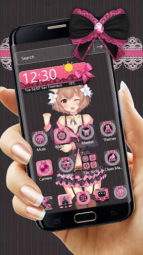 3D Sexy pink girl theme screenshot 2